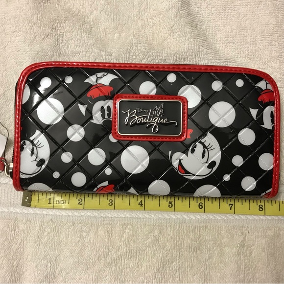 SOLD Disney Minnie Mouse Wallet and matching Fob Black Red White - Picture 10 of 11